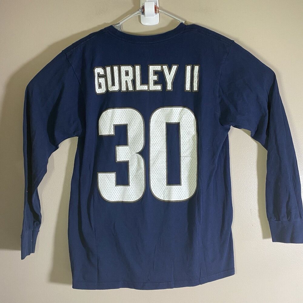 Gurley Los Angeles Rams Majestic T Shirt Mens Large #30 Navy Blue NFL Football